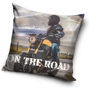 Motorrad Kissenbezug, 40x40 cm, 'On the Road' Design - Kopfkissenbezüge