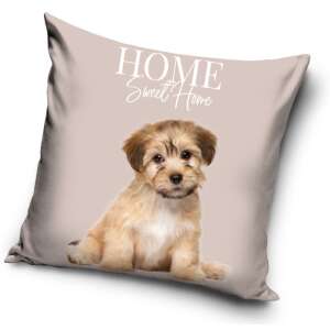 Kutyás Home 40x40 cm decorative pillow cover with cute puppy design, home sweet home text - Pillowcase