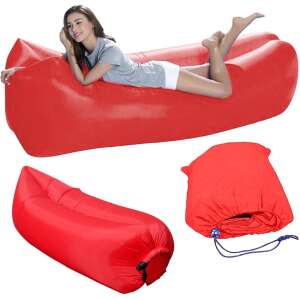 Air Lazy Bag pumpa nélkül felfújható matrac, 220cm x 70cm, piros 41621969 Strandmatracok, strandfotelek