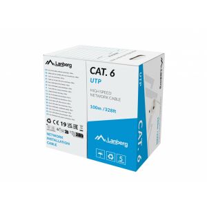 Lanberg LCU6-11CU-0100-S hálózati kábel Szürke 100 M Cat6 U/UTP (UTP) 129086423 - Kábel