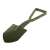 Folding shovel, pickaxe, saw, camping shovel, military shovel, survival shovel, green, 62 cm, unfolded