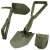 Folding shovel, pickaxe, saw, camping shovel, military shovel, survival shovel, green, 62 cm