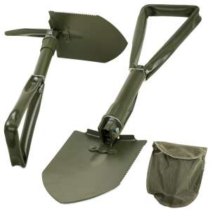Folding shovel, pickaxe, saw, camping shovel, military shovel, survival shovel, green, 62 cm - Shovel