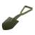 Folding shovel, pickaxe, saw, camping shovel, military shovel, survival shovel, green, 62 cm, unfolded