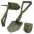 Folding shovel, pickaxe, saw, camping shovel, military shovel, survival shovel, green, 62 cm