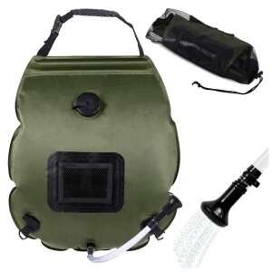 Solar camping shower bag with shower head and mesh carrying bag - Garden Shower