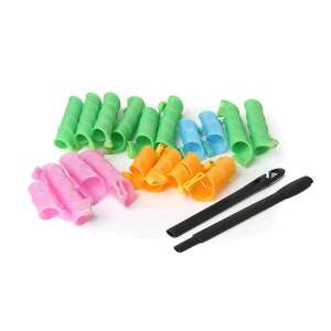 Magic Leverag Pro lokówki, spiralne lokówki do stylizacji, kolorowe, zestaw 18 sztuk, z haczykiem - Lokówka do włosów