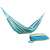 Hammock w paski w kolorze niebieskim i zielonym z torbą do przenoszenia i sznurkami