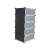 Black 5-tier shoe cabinet with transparent doors and floral pattern, front view