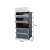 Black 5-tier shoe cabinet with transparent doors and floral pattern, dimensions