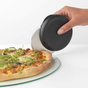 Brabantia Tasty+ pizzakés 1001175, kompakt, biztonsági védőburkolat, edzett acél, sötétszürke 136274072 - Pizzavágó