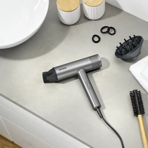 Severin S-Style Pro 2000W hajszárító diffúzorral és koncentrátorral, szürke