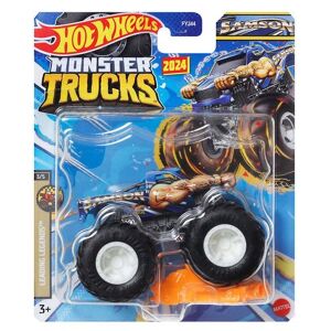 Hot Wheels Monster Trucks fém kisautó, Samson, kék színű, fehér kerekekkel, 1:64 méretarányú - Mattel