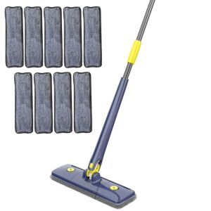 Set mop multifuncțional cu 9 lavete din microfibra, cap rotativ la 360 de grade, mâner pliabil la 180 de grade, ideal pentru curățarea podelelor, pereților, mobilierului, ferestrelor și altor suprafețe - Articole pentru curatenie