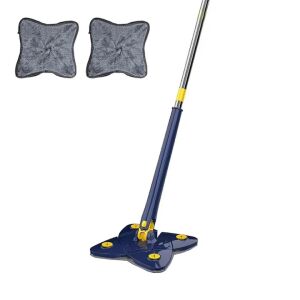 Mopă multifuncțională cu 2 lavete din microfibră, cap rotativ la 360 de grade și mecanism pliabil la 180 de grade - Felmosó