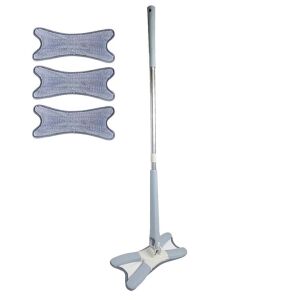 Set mop multifuncțional cu 3 lavete din microfibra, cap rotativ la 360° și pliabil la 180°, ideal pentru podele, ferestre, pereți, mobilier - Felmosó