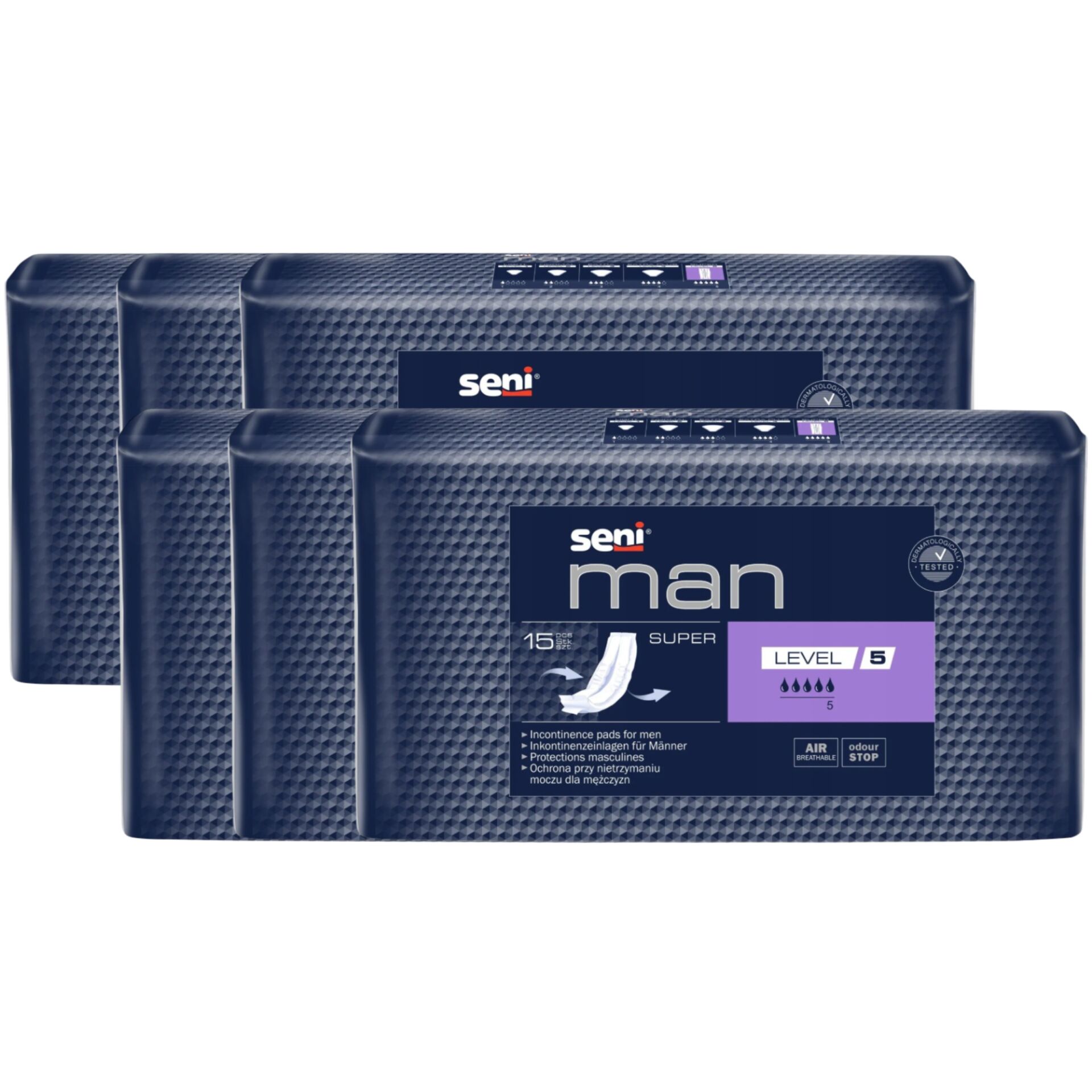 E-shop Seni Man Super Level 5 mužské inkontinenčné vložky 6x15ks