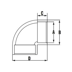 90o-Winkelstücke D 050 PN16 135863614 - PVC Verbinder für Pools