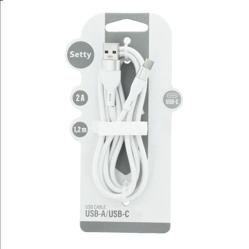 Setty KSA-C-1.220 USB-A - Type-C kábel 2A 1.2m - fehér 129114466