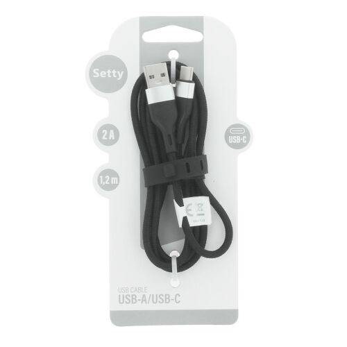 Setty KNA-C-1.221 USB-A - Type-C kábel 2A 1.2m - fekete