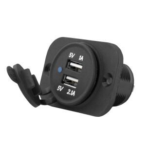 Încărcător auto LTC cu două porturi USB-A, negru - Incarcatoare auto
