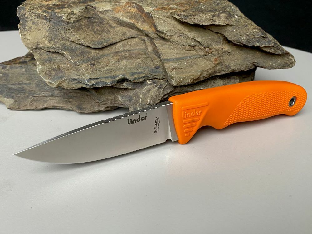 Nóż Linder Super Edge 1 Fixed Blade - Pomarańczowa rękojeść
