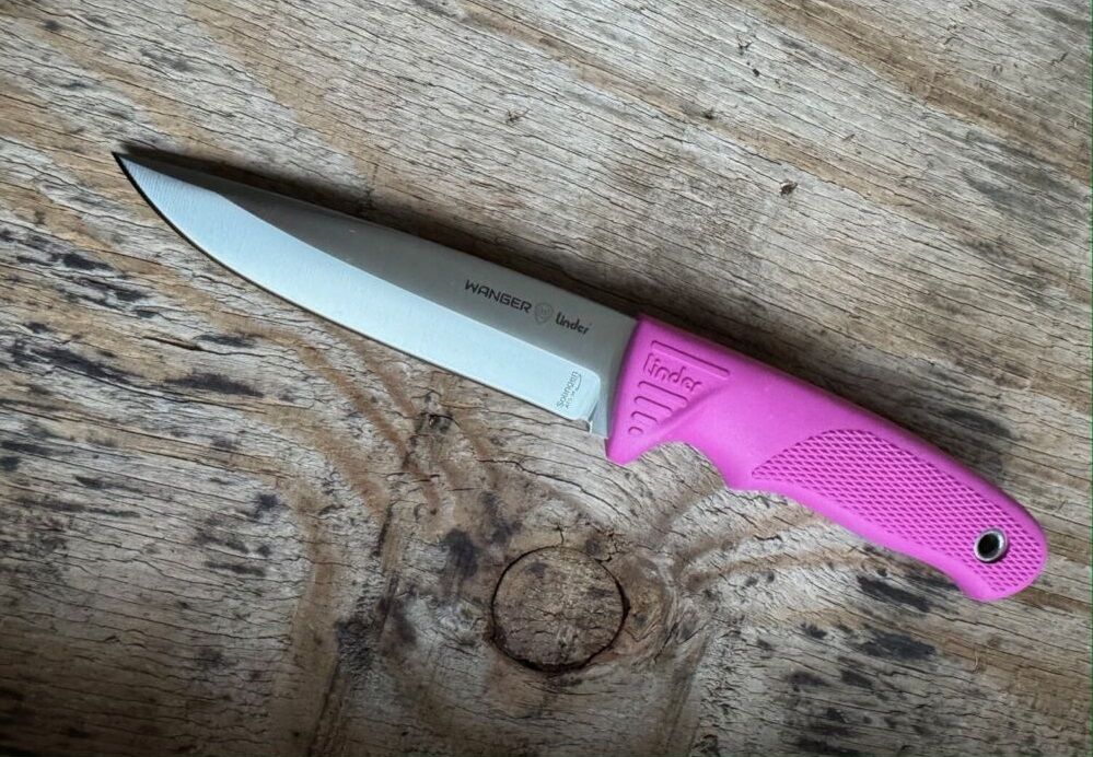 Nóż Linder Joe Vogel Evo-X Super Edge 7 Fixed Blade - Różowa rękojeść