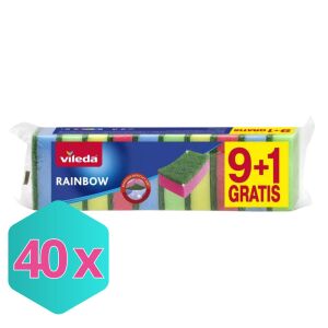 Vileda mosogatószivacs Rainbow 9+1db/csg KARTON 40 csomag 129126341 - Mosogatószivacs