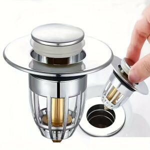 Univerzális Króm Dugulásmentes Lefolyódugó - Fürdőszobai