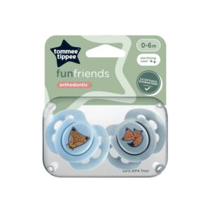 Tommee Tippee Fun Friends játszócumi 0-6 hó 2 db - kék/szürke 129149998 - Tommee Tippee