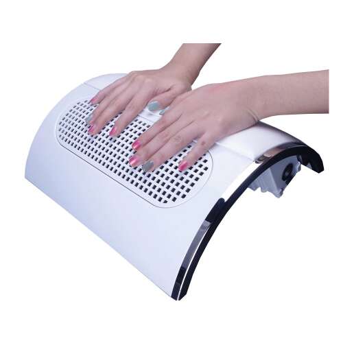 Aspirator de praf pentru unghii alb cu 3 ventilatoare, pentru salonul de unghii profesional sau uz casnic