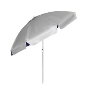 Parasol plażowy Anti-Wind, UPF 50+, 2m średnicy, srebrno-niebieski, rama metalowa - Osłona przeciwsłoneczna