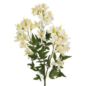Sztuczny bukiet kwiatów z białymi kwiatami i zielonymi liśćmi, 83 cm wysokości - Projektowanie wnętrz