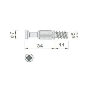 Bútorösszehúzó Csavar Excenteres Q15Mm 15020+15003 136104103 - Spojovací materiál