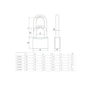 Vorhängeschloss 25 mm 262 Kupfer Chinesische Sib 136294689 - Schlösser