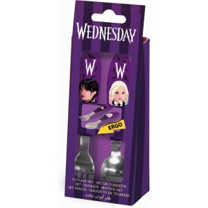 Set de tacamuri Wednesday Enid Metal Ergo - 2 piese 129151770 - Hrănire