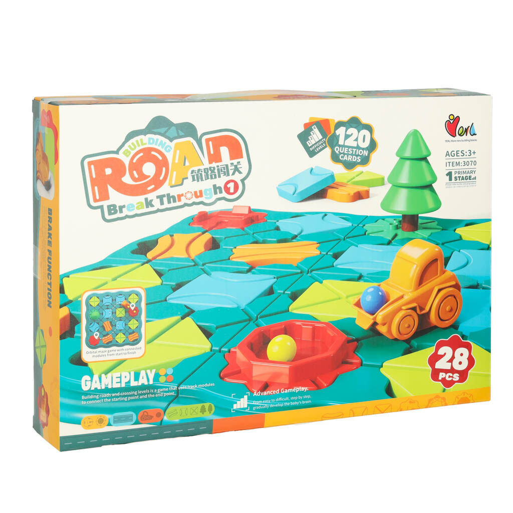 Puzzle társasjáték labirintus akadálypálya 28 el.