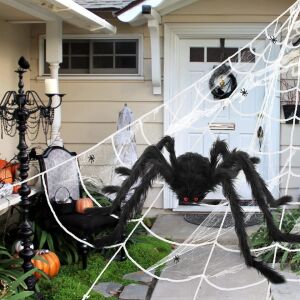 Halloweenska súprava látok a pavúkov Jioenyue, textilná, čierna/biela, 125 cm 136163638 - Halloween dekorácie