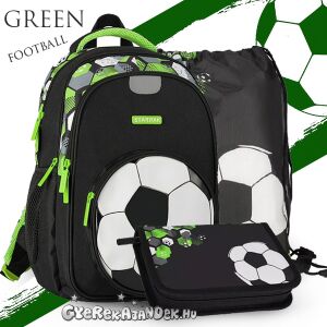 Starpak Zöld Focilabdás Iskolatáska Szett, hátizsák, tolltartó és tornazsák - Starpak