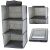 Praktikus 3-Tier Hanging Closet Organizer, gray fabric wardrobe shelf with 3 shelves, space saving storage solution