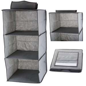 Grey 3-tier hanging shelf organizer for closet, 30cm x 30cm x 60cm - OEM Closet organizer
