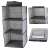 Grey 3-tier hanging shelf organizer for closet, 30cm x 30cm x 60cm