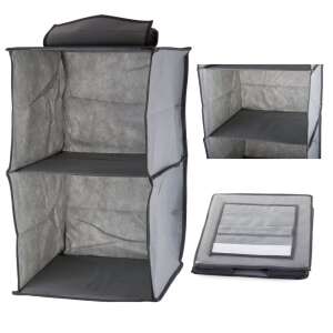 Szürke lógó szervező 2 polccal szekrényhez, 30cm x 30cm x 50cm - Gardrób rendszerező