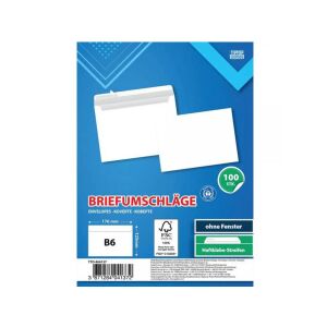 Spirit: Fehér boríték B6 17,6x12,6cm 100db-os csomag 129162411 - Boríték