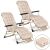 Klappbare Gartenliege mit Kissen chillwell sofotel 2er Set in beige 129166421