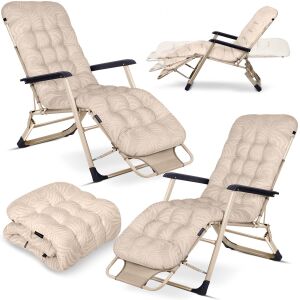 Klappbare Gartenliege mit Kissen chillwell sofotel 2er Set in beige 129166421 - Sonnenliegen & Liegestühle