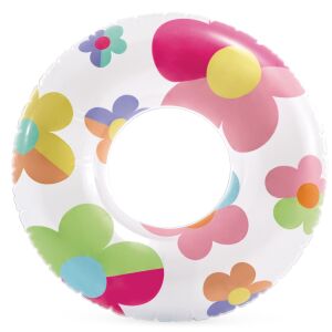 Intex Virágos Úszókerék 81cm - Fehér, színes virágmintával - Medence vezérlés