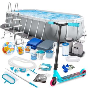 Intex 26798 21in1 téglalap alakú fémvázas medence szett tartozékokkal és rollerrel - Kerti medence