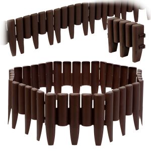 Plonos barna kerti szegély, 2,2 m-es készlet, moduláris kialakítás - Ágyásszegély