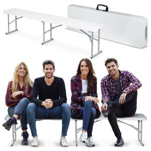 Folding garden bench 180 cm plonos white 129167203